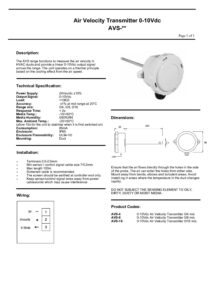 Air Velocity Transmitter 0/4 m/s - 0-10Vdc - AVS-4 - Image 2